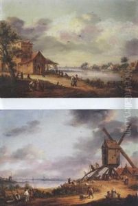 A River Landscape With An Inn by Hendrik Keun