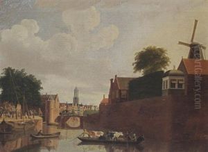 Utrecht: A View Of The Weerdport With The Domtoren Beyond