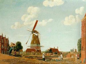 Amsterdam, View Of The Bastion Sloterdijk With The Mill De Kray Amsterdam, View Of The Bastion Sloterdijk With The Mill De Kray