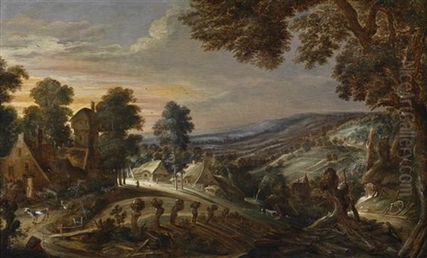 Weite Landschaft Mit Einem Dorf - view 1