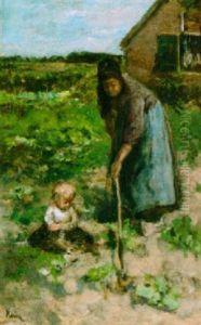 In The Kitchen Garden by Jacob Simon Hendrik Kever