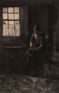 A Woman In An Interior Grinding Coffee A Woman In An Interior Grinding Coffee