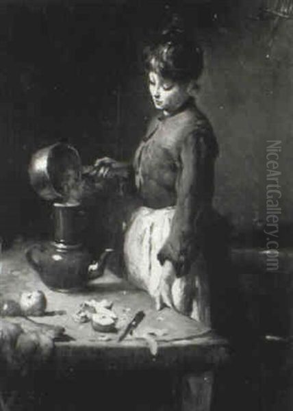Interior Scene - Lady Making Coffee - view 1