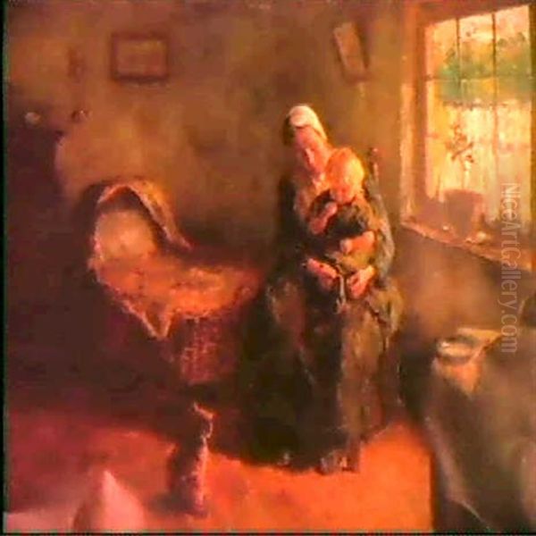 A Cottage Interior With Peasantmother Dressing Up Her Daughter - view 1