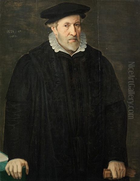 Portrait Of A Gentleman, Half-length, In Black - view 1