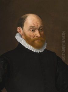 Portrait Of A Bearded Gentleman, Bust-length, Wearing Black And A Ruff by Adriaen Thomasz Key