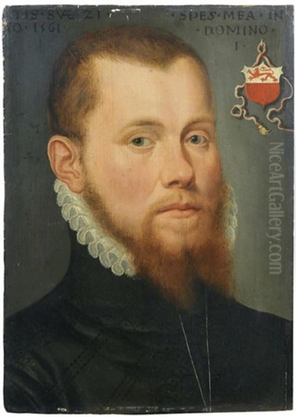 Portrait Of A Gentleman, Bust-length, In Black With A White Ruff And A Silver Chain - view 1