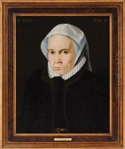 Portrait Of A Lady In Fur Trimmed Jacket And Ruff by Adriaen Thomasz Key