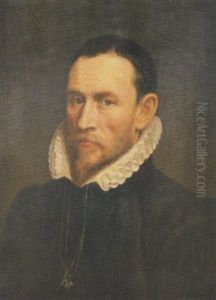 Portrait Of A Gentleman In Black Robes And White Ruff Collar