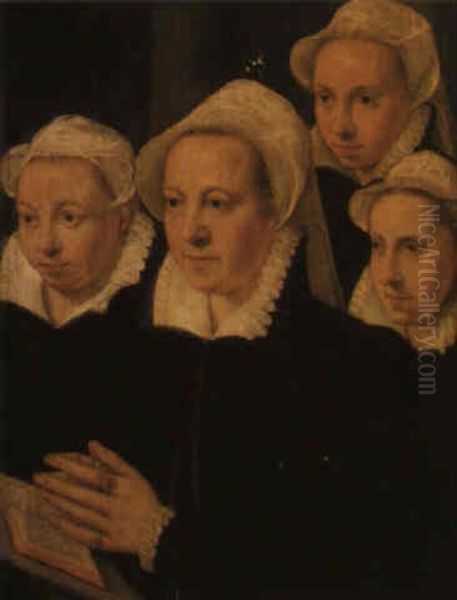 Four Female Donors (right Hand Wing Of An Altarpiece) - view 1