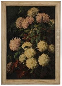 Still Life With Chrysanthemum And Oak Leaf (#68)