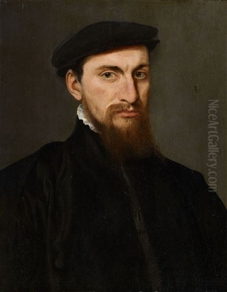 Portrait Of A Gentleman In A Black Beret - view 1