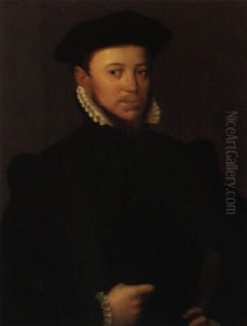 Bildnis Eines Vornehmen Herrn Mit Schwarzem Barett by Willem Adriaensz Key