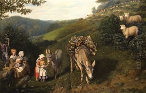 Feeding The Donkey by Friedrich Wilhelm Keyl
