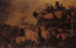 Sheep In The Highlands by Friedrich Wilhelm Keyl