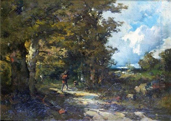 Paysan Sur Le Chemin A L'oree Du Bois - view 1