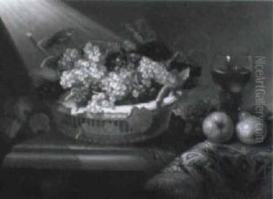 A Basket Of Grapes And A Roemer On A Ledge A Basket Of Grapes And A Roemer On A Ledge