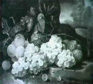 Still Life Of Fruit And Nuts On A Rock, A Landscape Beyond Still Life Of Fruit And Nuts On A Rock, A Landscape Beyond