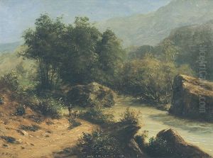 Landschaft Mit Gebirgsbach by Emil Keyser