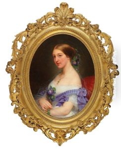 Portrait Of A Lady With Decorative Flowers