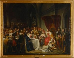 Le Couronnement De La Reine Jeanne De Bourbon Par Charles V by Nicaise de Keyser