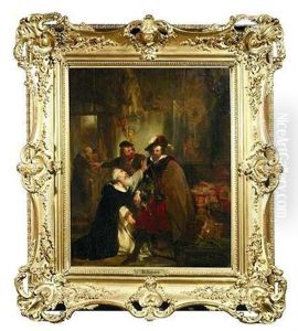 Szene Mit Dominikanermonch Und Edelmann Im Historischen Interieur