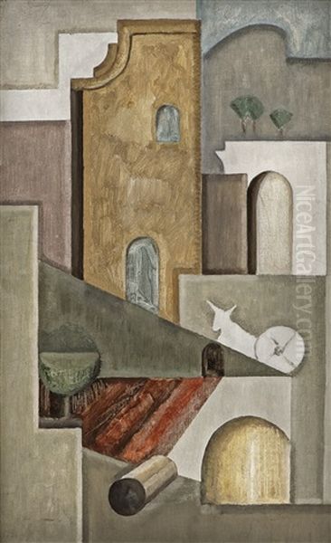 Komposisjon Med Arkitektur Og Esel. Fra Provence - view 1