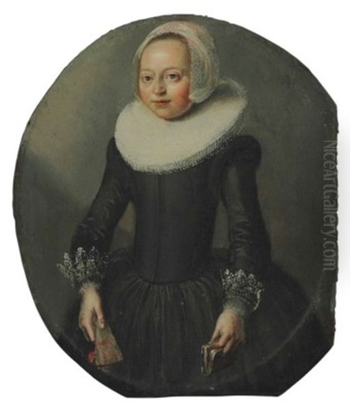Portrait Of A Girl, Three-quarter-length, With A Book And A Fan - view 1