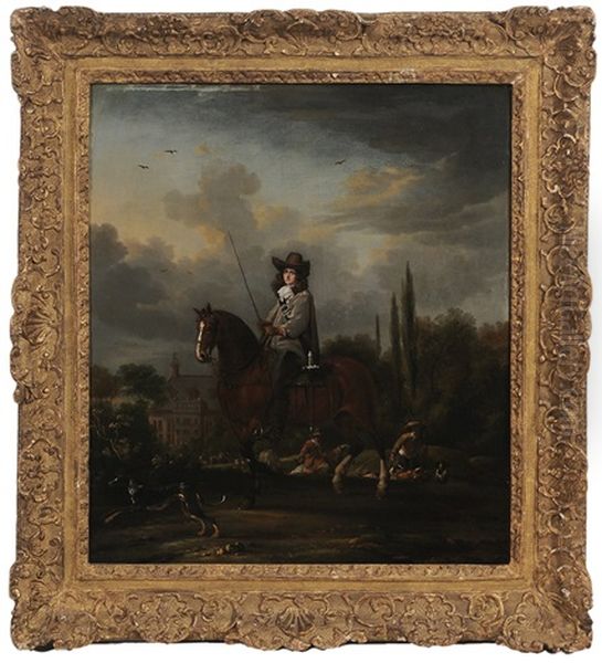 Sporting Scene With A Nobleman On Horseback, Said To Be Signeur De Moorseween - view 1