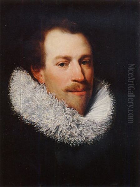 Portrait Of A Gentleman Wearing A Black Tunic And A White Ruff - view 1