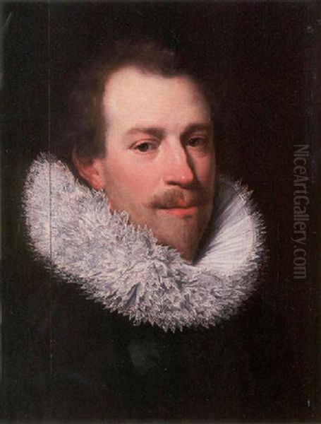 Portrait Of A Gentleman Wearing A Black Tunic And White Ruff - view 1