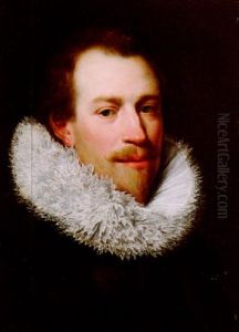 Portrait Of A Gentleman Wearing A Black Costume And White Ruff