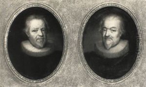 Portraits Of Two Gentleman In Black Costume With White Ruffs by Thomas De Keyser
