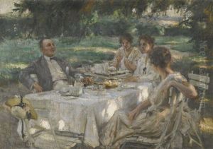 Tea In The Garden by Nikolai Vasilievich Kharitonov