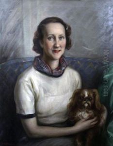 Portrait Of A Lady With A King Charles Spaniel