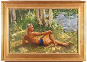 Reclining Male Figure In The Forest