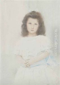 Portrait Of A Renee Lambert De Rothschild, Daughter Of The Founder Of The Lambert Bank by Fernand Khnopff
