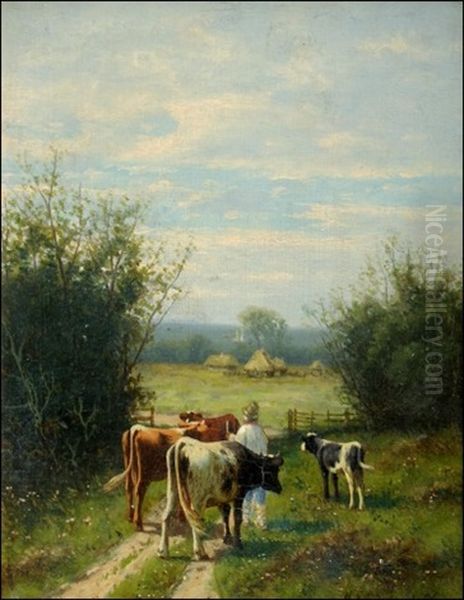 The Herdsman And His Cows - view 1
