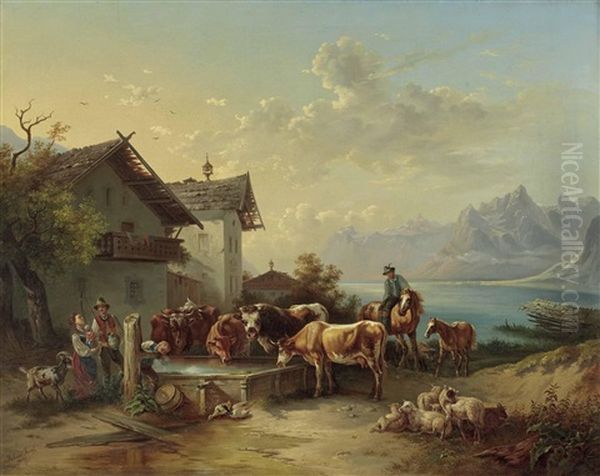 An Der Tranke Oberhalb Eines Alpensees - view 1