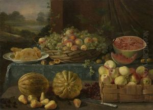 Still Life With Fruit And Honeycomb by Ivan Khrutsky