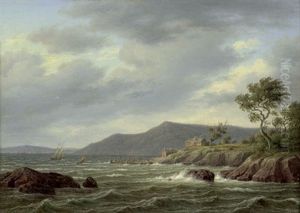 Sturmische Kustenlandschaft Bei Braviken In Schweden