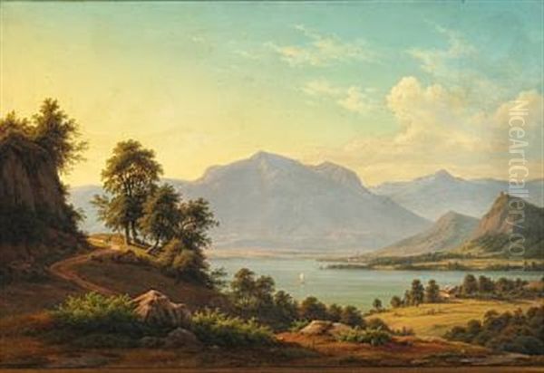 Alpine Landscape With A River And Tall Mountains - view 1