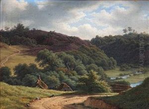 Summer Day In Vejle Adal, Denmark by Frederik Christian Jacobsen Kiaerskou
