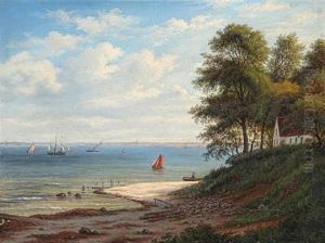 Summer Day At Hellebaek Beach, Denmark