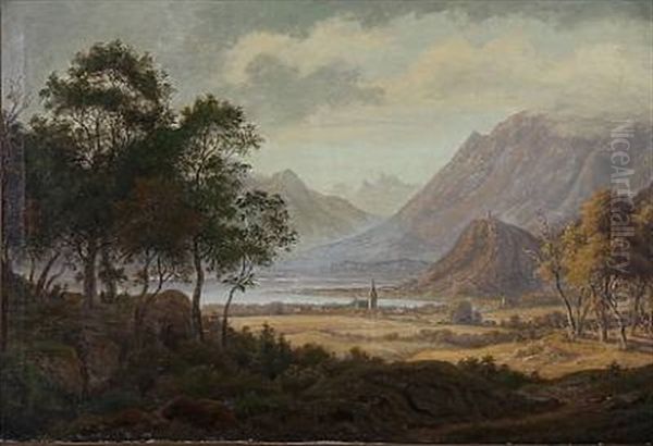 Tyrolean Landscape At Kalterer See In Northern Italy - view 1