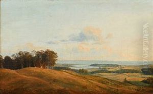 View Over A Hilly Summer Landscape by Frederik Christian Jacobsen Kiaerskou