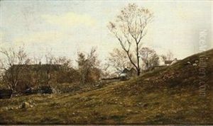 Cottages On The Hillside by Frederik Christian Jacobsen Kiaerskou