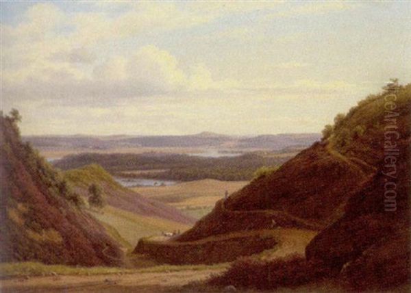 Jysk Bakket Landskab, I Baggrunden Soer - view 1