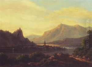 Landskab Med En Bjergso, Sydtyrol by Frederik Christian Jacobsen Kiaerskou