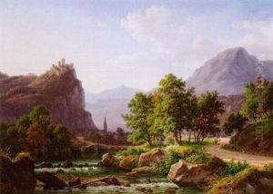 View Of A Valley With A Castle On A Crag